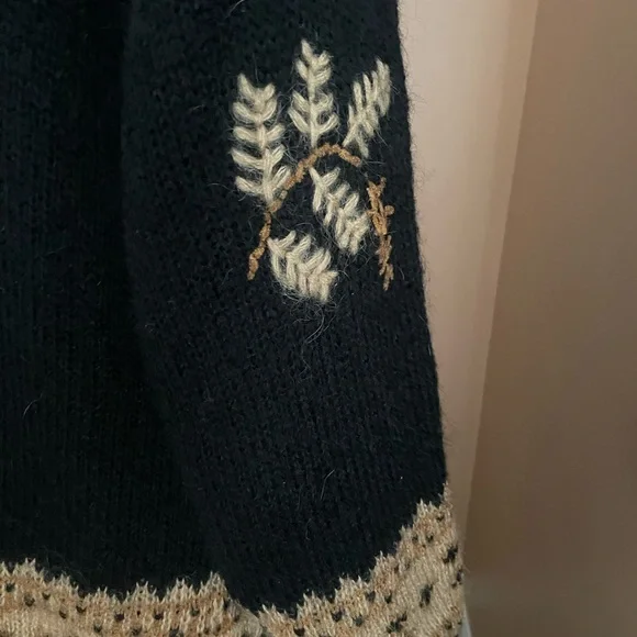 Vintage Susan Bristol Mohair & Satin Lined Embroidered Cardigan Tunic Sweater XL - Picture 7 of 8